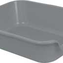 1 Pack Extra Large Dog Litter Box Pan Tray (ABS Material), Low Entry Jumbo Senior Litter Boxes for Multiple Kitten Big Cats, Pet Safe Indoor Dog Potty (Dark Gray, 20" L x 15" W)