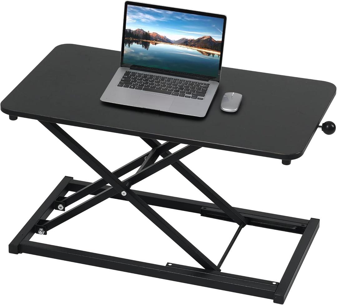 Height Adjustable Standing Desk Converter,Computer Keyboard Stand for Desktop,Keyboard Riser for Stand Up Desk Riser,Computer Workstations for Laptop and Single Monitor Office Use,Size 23.6 Inch