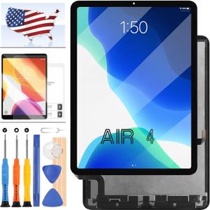 for iPad Air 4 4th Gen Screen Replacement A2324 A2072 A2325 A2316 for iPad Air 4 (2020) 10.9 LCD Display Touch Digitizer Assembly Sensor Glass Panel Parts Kits,with Tools +Screen Protector