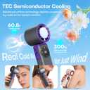 6000mAh Portable Handheld Fan with Ice Cooling, 199 Levels Stepless Speed, 20H Long Battery Life, 20000RPM Turbo Fan Rechargeable Personal Mini Fan for Travel, Outdoor, Makeup (Grey)