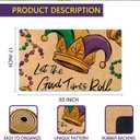 Mardi Gras Rug, Let The Good Times Roll Doormat, Washable Non-Slip Coir Door Mat for Home Kitchen Bathroom Indoor Front Door,Spring Home Party Decor, 17x30 Inch