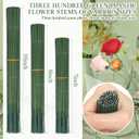 Suncalla 300pcs Artificial Flower Stems, 6.7in8in10in Plastic Green Floral Wire Stems for Artificial Flower Making, DIY Crafts Bouquet Stem Arrangements Decor Supplies