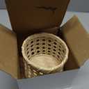 Rattan Pencil Holder, Handwoven Openwork Pen Cup for Desk, White Cane Woven Pencil Cup Organizer, Boho Rustic Office Decor, 1-Pack