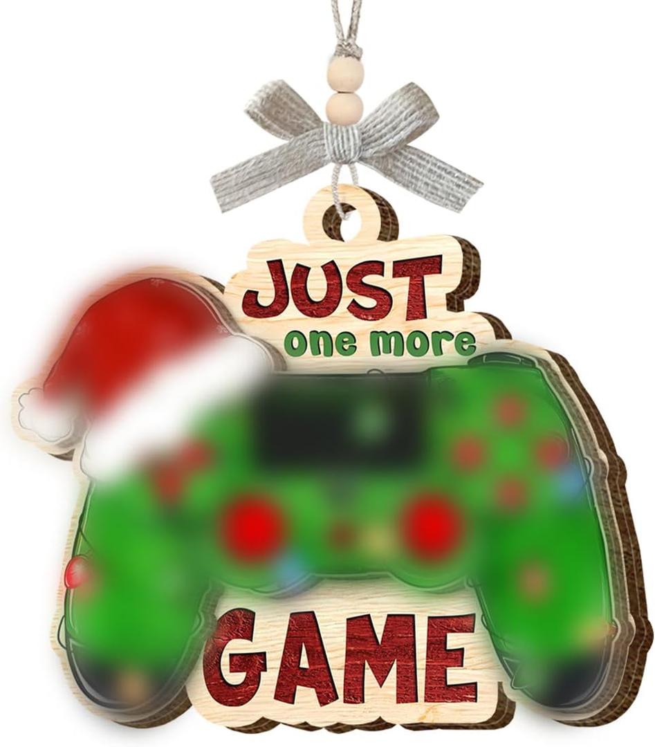 3 x Game Lover Wooden Ornament