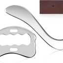 Guasha Massage Tool, Grade Stainless Steel Scraping Tool for Soft Tissue Upgrade Physical Therapy Stuff,Used for Back, Legs, Arms,Neck,Shoulder, Gua sha ToolS+Square Shaped
