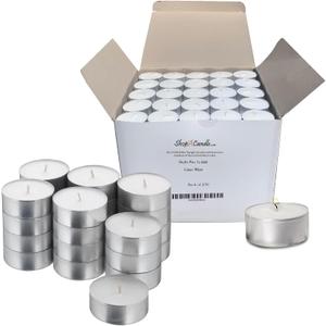250 Pack Tealight Candles in Metal Cups - Clean, White Unscented Tealight with 3 Hour Long Burning Time - Votive Candles Bulk for Romantic Dinner, Weddings, Spa & Hotels