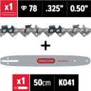 Oregon 37977 20-Inch Replacement Chainsaw Bar & Chain Combo For Craftsman, Echo, McCulloch And Poulan