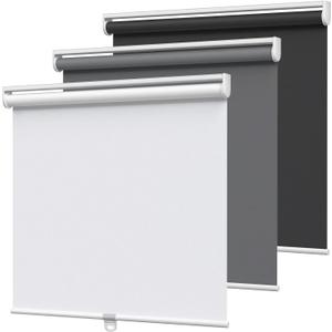 MYshade 100% Blackout Roller Shades Cordless for Windows - Thermal Insulated UV Protection Room Darkening Blinds, Easy Install for Home, Bedroom, Living Room, Office (34" W x 72" H, White)