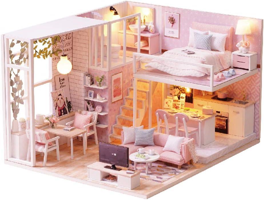MAGQOO Dollhouse Miniature with Furniture, DIY Dollhouse Kit Plus Dust Proof 1:24 Scale Creative Room Idea(Tranquil Life)