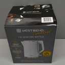 West Bend Timeless Electric Kettle Cordless Serving Features Stainless Steel Interior Boil Dry Protection and Auto Shut Off, 1.5-Liter, White/Gold