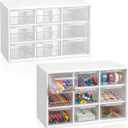 SiliFine 2 Pcs Small Teacher Toolbox Organizer for Classroom Organization for Teachers Desk Organizer with Drawers Clear Teacher Storage Box for Back to School Classroom Teachers Supplies Storage