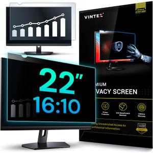VINTEZ 22 Inch 16:10 Privacy Screen for Computer Monitor and Laptop - Anti Glare Protector Film Blue Light Filter Eye Protection - Computer Screen Privacy Shield, [1 Pack]