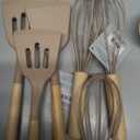 11 pcs Silicone Kitchen Utensil Set with Wooden Handles (Neutral Taupe)