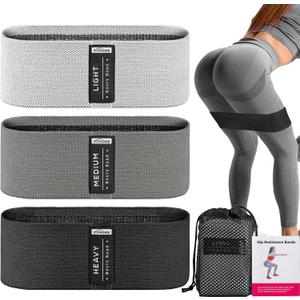 Booty Bands Set, Resistance Bands for Working Out, Exercise Bands for Women and Men Legs and Butt, Stretch Bands for Pilates, Yoga Starter Set (Black)
