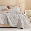 Litanika Oversized King Quilt Bedding Set, 128x120 Inch Super King Linen Comforter Bedspreads Lightweight Bed Coverlets Boho Bedding Cover Decor All Season,3 Pieces (1 Quilt, 2 Pillowcases)