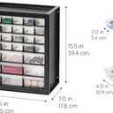 IRIS USA Small Parts Storage, Made in USA, Cabinet, 44-Drawer Organizer for Screws, Nuts, Bolts, Electronics, Hardware, Beads, Crafts, Building Bricks, Stackable Garage Storage Black