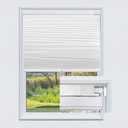 Cordless Cellular Shades, Top Down Blackout Blinds for Windows, No Drill No Tools Installation, Thermal Insulated Noise Reduction, Easy to Install Cellular Shade (34" W x 48" H (White))