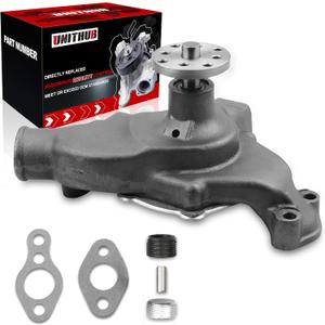 Engine Water Pump Automotive w/Gasket 1301350 9111 Compatible for Chevy GMC Pickup SBC 350 GM Motors Camaro Suburban Corvette Blazer Impala Jeep Pontiac 1955-1972