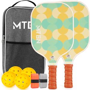 Pickleball Paddles Set of 2, Paddle USAPA Approved Fiberglass Surface Pickleball Rackets Set for Men & Women
