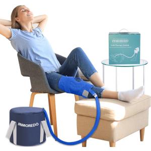 Inmoredo Cold Therapy Machine, Programable Ice Therapy Machine, for Knee Replacement, Post-Surgery Recovery, ACL, Pain Relief, for Sports Injuries, Sprains, Reduce Swelling, Knee Pad (Blue)