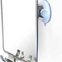 Luxo Shower Mirror, Shower Mirror fogless for Shaving with a Removable Razor Holder - Shaving Mirror for Shower with a Powerful Suction Cup - Shatterproof fogless Mirror for Shower