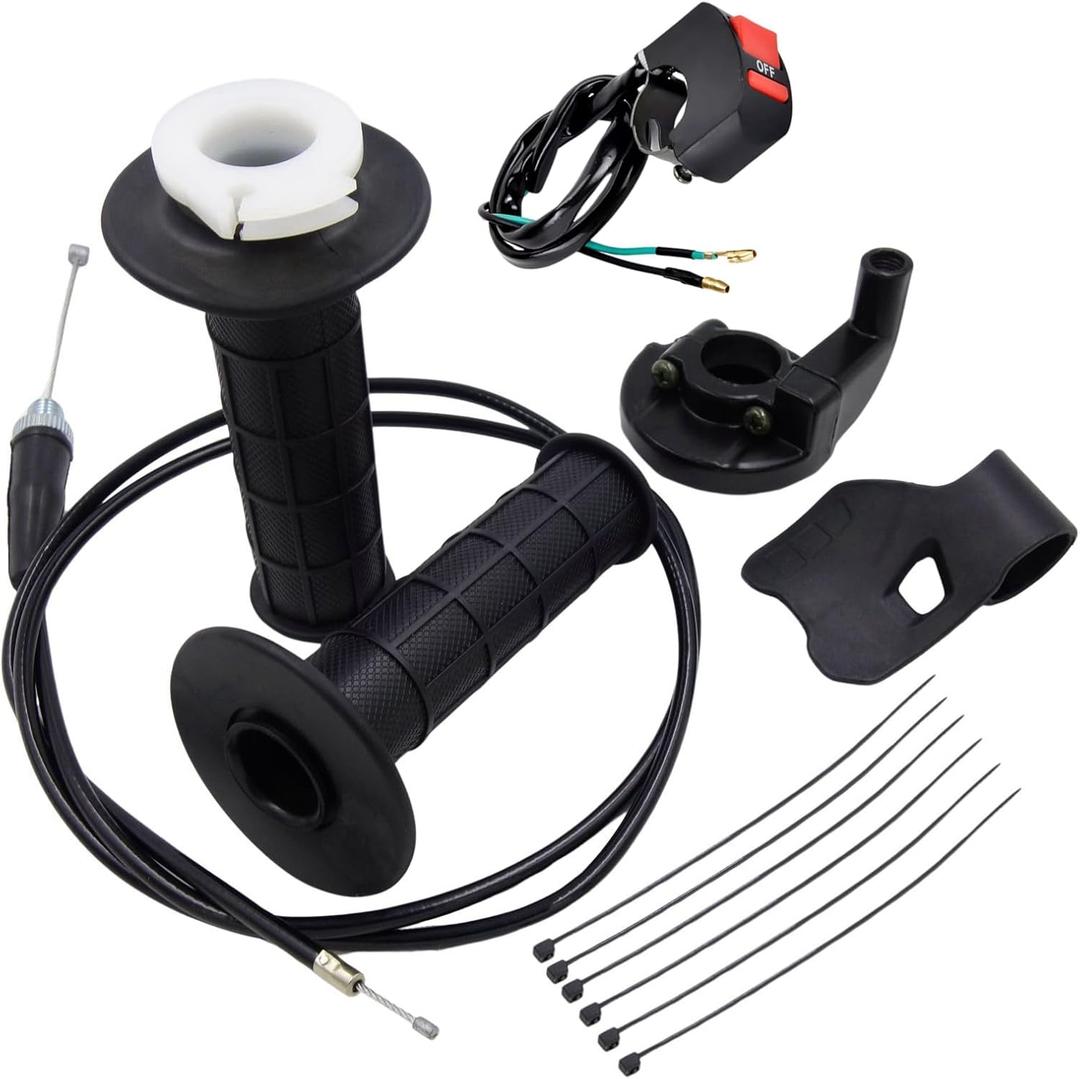 LYMOPYLB Mini Bike Throttle Assembly Throttle Cable Compatible with 50cc 90cc 110cc 125cc 140cc 150cc 200cc & 250cc 4stroke, Kill ONOFF Switch Compatible with Coleman CT200U CT200UEX BT200X