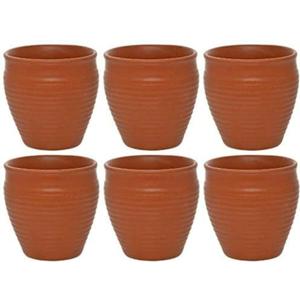 Ceramic Kulhar Kulhad Cups Traditional Indian Tea Chai Coffee Cup 6 OZ (Set of 6pc)