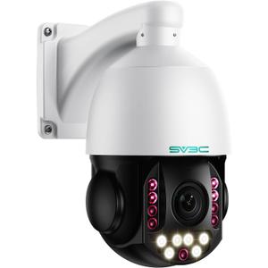 SV3C 36X Zoom PTZ POE Camera Outdoor, Auto Tracking 4K ONVIF IP Wired Camera, Person Vehicle Motion Detection, Floodlight Color Night Vision, Two Way Audio, Camhipro, Preset, BlueIris, 24/7 Recording