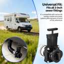 2 Pack 3 Inch RV Sewer Gate Valve, Leakproof & Durable Waste Dump Valve with Built-in Clear Adapter, Fits 3 Inch Sewer Fittings for Camper, Motorhome & Travel Trailer