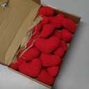 Briwooody 24 Pcs Valentine's Day Ornaments Knitted Crochet Heart Ornaments Handmade Tree Decoration Heart Bauble Fillers Valentine Gift Ideal for Christmas Tree Party Home Decor(Red)