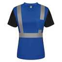 TCCFCCT Safety Shirt, Hi Vis with Reflective, Quick Drying DX WP-Blue XS