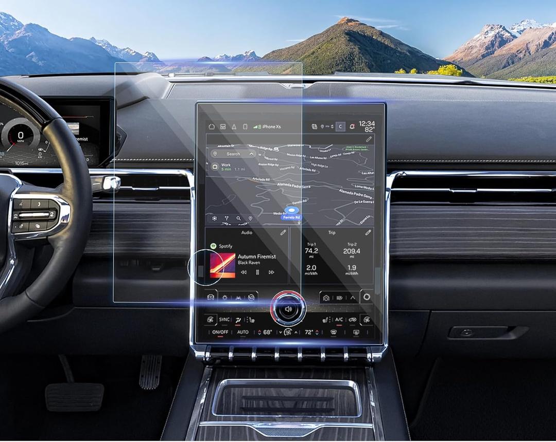 Moonlinks 2PCS 16.8in Navigation Touchscreen Tempered Glass Screen Protector Compatible with 2024 2025 Sierra EV & 2025 GMC Yukon High Definition 9H Hardness Anti-Fingerprint