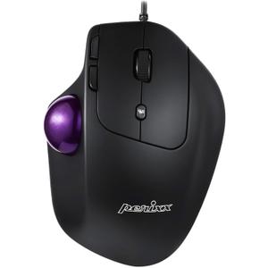 Perixx PERIMICE-520 Wired USB Ergonomic Programmable Trackball Mouse, Adjustable Angle, 8 Button Design, Black (PM-520-11447)