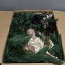 SHareconn 9FT Prelit Christmas Garland Decorations with Multi-Color LED Lights, Battery-Operated Timer, Lighted Garland with Ball Poinsettia for Mantle Table Fireplace Stairs Railing Indoor Decor