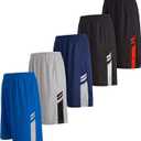 5 Pack: Men's Dry-Fit Sweat Resistant Active Athletic Performance Shorts, Medium