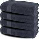 Bath Towels - 27x54 Inch 100% Cotton Towels, Super Soft, Highly Absorbent & Lightweight - Ideal for Everyday Use, Spa & Hotel (Dark Grey - Pack of 4)