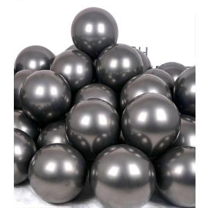 AULE Black Metallic Balloons 12 inch 50 Pcs Black Latex Balloons Chrome Helium Shiny Thicken Balloon Perfect Party Decoration for Happy Birthday Bridal Shower Graduation