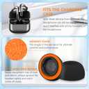 KASOTT Best Memory Foam&Silicone Hybrid Ear Tips for Samsung Galaxy Buds3 Pro,Double Layer Anti-Slip,Ultra-Comfort,Better Noise Cancellation,Fit in The Charging Case,3 Pairs (Black Orange, M)