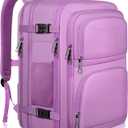 Large Travel Backpack, Laptop Backpack for women, Expandable 52L Carry On Backpack, TSA Water Resistant Weekender 18.4 Inch Laptop Backpack, Anti Theft Business Computer Bag with USB Port, Purple