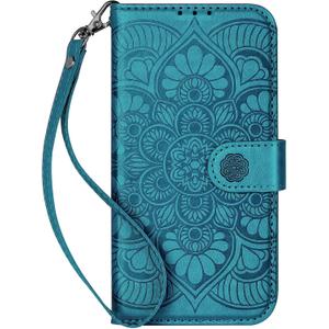 Wallet Case for iPhone 16 Pro,[RFID Blocking] 3 Card Holder Stand with Credit Card Slot PU Leather Magnetic Protective Flip Cover for iPhone 16 Pro (Blue)