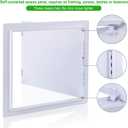 Plastic Wall & Ceiling Access Panel, 14 x 14 Inch, Reinforced Hinged, Removable, White