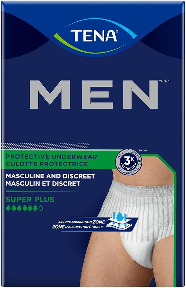TENA Men Super Plus Protective Underwear, Incontinence, Disposable, Heavy Absorbency, Large/X-Large, 14 Ct
