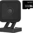 Cam v3 w 32GB SD Card, 1080p Plug-in Smart Security Camera, Color Night Vision, Motion Detection, 2-Way Audio, Compatible with Alexa, Google Assistant, Indoor/Outdoor, Wired, Black