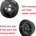 5/6 Hole Steering Wheel Hub Adapter Compatible with GMC Chevy Pontiac Truck Pickup (Black)