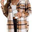 AUTOMET Shackets for Women Plaid Flannel Shirts Fall Winter Jackets Cute Tops Trendy Western Cowgirl Outfits Teen Girls Coats (Brown, XS)