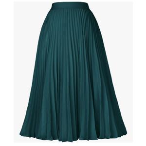 GRACE KARIN Women High Elastic Waist Pleated Chiffon Skirt Midi Swing A-line Skirts. XL
