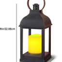 WRalwaysLX 2pack Decorative Lantern with flameless LED Candle Light, ON/Off/Timer Candle with 6Hours, Outdoor/Indoor LED Lantern, Use AAA Battery(not Include) Bronze Plastic (4x9)