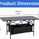 Moosinily Camping Table 4Ft Lightweight Metal Folding Picnic Camp Table Portable Roll-Up Design for Outdoor, Camp, Beach, BBQ, Patio, and Picnic with Carrying Bag 47.2''x21.6''x 19.69''