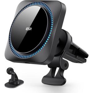 ESR for MagSafe Car Mount Charger with CryoBoost, Phone Cooling MagSafe Car Charger, Magnetic Wireless Car Charging, Air Vent/Dashboard Car Phone Holder for iPhone 17e/17-12, S26/S25, Fast Charging