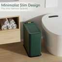 Bathroom Trash Can with Lid 13 Liter/ 3.5 Gallon Green Small Trash Can with Pop-Up Lid Bedroom Trash Can Small Garbage Can with 150 Counts Trash Bags for Small Bathroom Bedroom Office